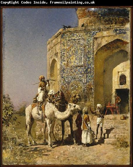 Edwin Lord Weeks Old Blue Tiled Mosque Outside of Delhi India